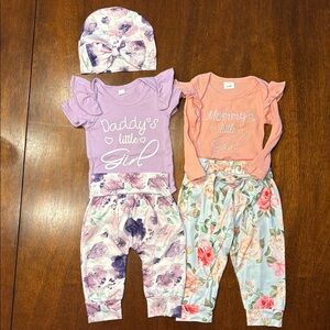 6 Month Girl, “little girl” Pair of Outfits